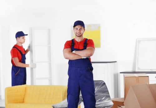 Mover checking and securing items for safe transport