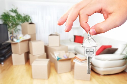 Prepared moving boxes and checklist for a local Hammersmith removals service