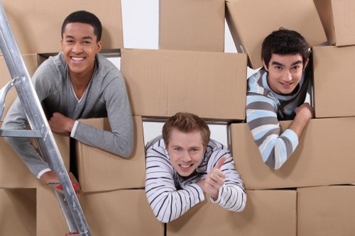 Local team collecting office furniture in Hammersmith