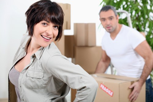 Residential flat removals in a West London street